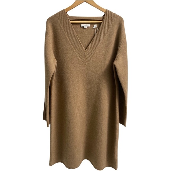 Vince Wool & Cashmere Sweater Dress Sand Shell Size XL NEW - Picture 7 of 14